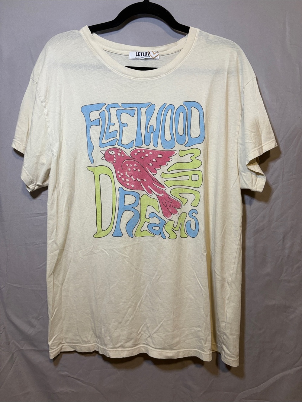 Letluv for Anthropologie Cream Fleetwood Mac Dreams Graphic Tee